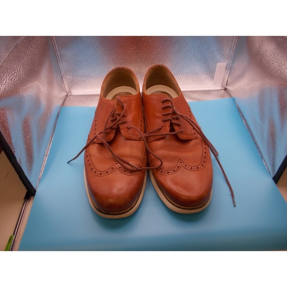 Cole Haan Grand OS Mens British Tan Leather Wingtip Oxford Shoes C23751 Size 11